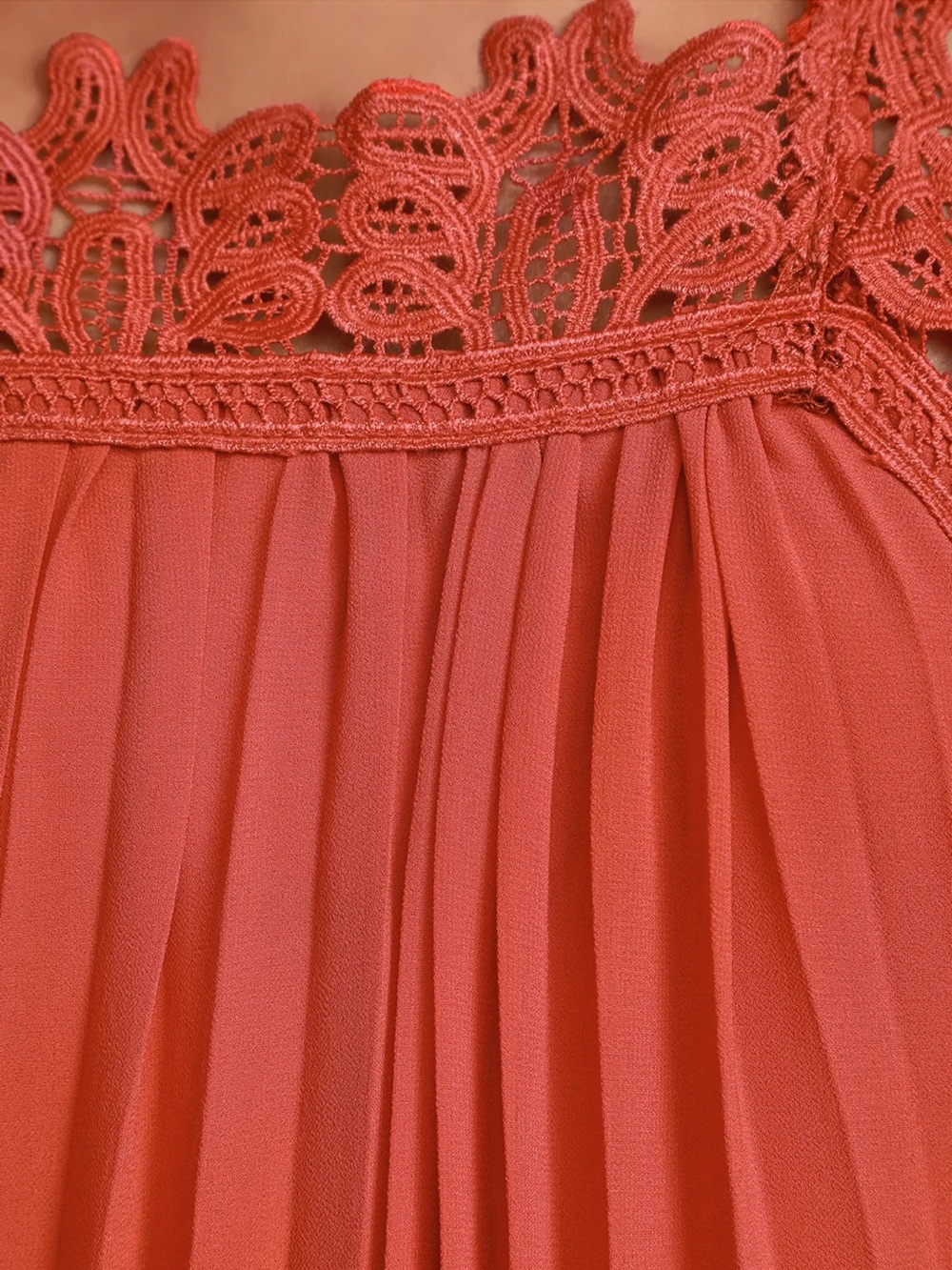 Lulu's Pleated Halter Maxi Dress in Terracotta - Picture 3 of 13